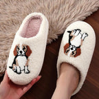 Soft Plush Dog Lover House Slippers - Beagle Indoor Footwear For Women